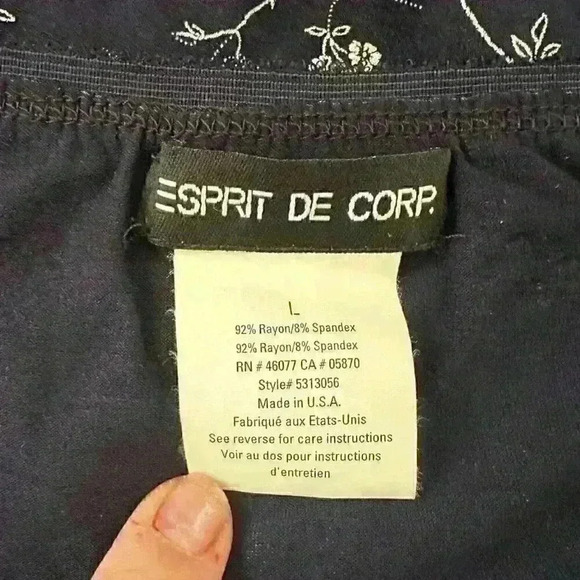 Esprit De Corps Size‎ Large White Flowers Blue Tank - Picture 2 of 4